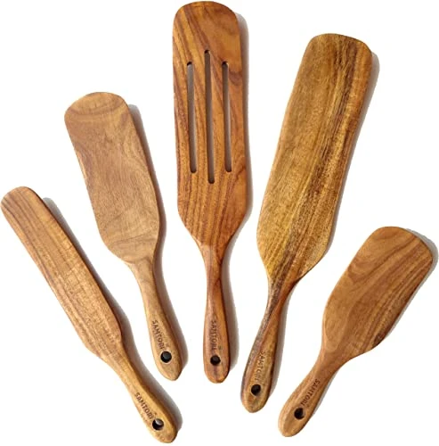Wooden Cooking Spoons Spurtles Kitchen Tools As Seen On TV Premium Teak Wooden Spurdle. (5pcs) 1 Wooden Cooking Spoons Spurtles Kitchen Tools As Seen On TV Premium Teak Wooden Spurdle. (5pcs)