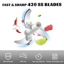 Manual Food Chopper Vegetable, ZHANG XIAO QUAN Hand Pull String Garlic Mincer Onion Cutter For Veggies, Ginger, Fruits, Nuts, Herbs, Durable BPA Free Food Safe Material -Peugeot Shop 41KgYKSFaEL