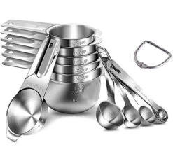 Measuring Cups And Measuring Spoons. 304(18/8) Stainless Steel ,14 Piece Measuring Cups And Spoons Combo