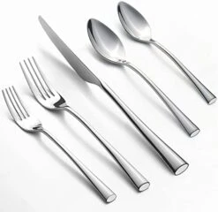 Potter 20-Piece Forged Silverware Set Stainless Steel Flatware Set Cutlery Set,Service For 4,Mirror Finish,Dishwasher Safe -Peugeot Shop 41Klt4D3MFL. AC 1