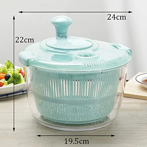 HEIMP Dryer Salad Spinner With Handle, Manual Salad Spinner, With Bowl To Wash, Dry, Lettuce, Vegetables, Fruit Drain Dishwasher Safe Kitchen Slicer 2 HEIMP Dryer Salad Spinner With Handle, Manual Salad Spinner, With Bowl To Wash, Dry, Lettuce, Vegetables, Fruit Drain Dishwasher Safe Kitchen Slicer - Image 2