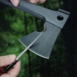 4.5" Tapered Diamond Knife Sharpener Rod With Fish Hook, Gut Hook And Needle Sharpener, Grit 320/600, 2 Packs With Fine And Corse，Easy To Carry -Peugeot Shop 41Kp11MAjqL