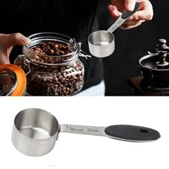 Measuring Cups Stainless Steel Coffee Measuring Scoop 1/8 Cup Large Capacity And Comfortable Hand Feeling Tablespoon -Peugeot Shop 41KrvjbxT1L