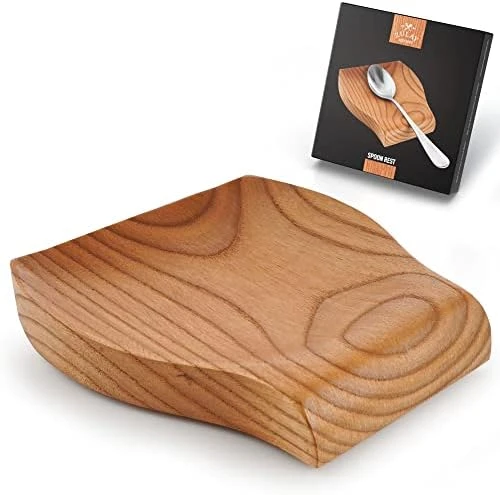 Acacia Wood Spoon Rest For Kitchen - Smooth Wooden Spoon Holder For Stovetop With Non Slip Silicone Feet - Perfect Holder For Spatulas, Spoons, Tongs & More 6 Acacia Wood Spoon Rest For Kitchen - Smooth Wooden Spoon Holder For Stovetop With Non Slip Silicone Feet - Perfect Holder For Spatulas, Spoons, Tongs & More - Image 6