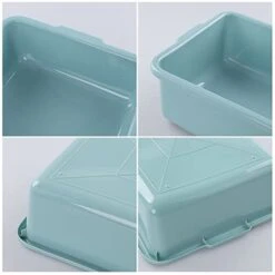 13 L Plastic Commercial Tote Box, Wash Tub Basin, 4-Pack, Mint Green, F -Peugeot Shop 41KxpW4CKdL