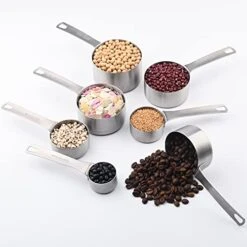 Measuring Cups And Spoons Set Of 15 Pcs, 7 Stainless Steel Stackable Heavy Measuring Cups, 8 Measuring Spoons, Metal Measuring Spoons And Cups For Dry Or Wet Ingredients During Baking. -Peugeot Shop 41Kxqj1CfCL