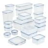 Lock & Lock OcknLock Easy Essential Storage Set/Food Containers Airtight Bins/BPA-Free/Dishwasher Safe, 38 Piece, Clear