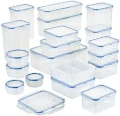 Lock & Lock OcknLock Easy Essential Storage Set/Food Containers Airtight Bins/BPA-Free/Dishwasher Safe, 38 Piece, Clear -Peugeot Shop 41Kz3rN6IvL. AC