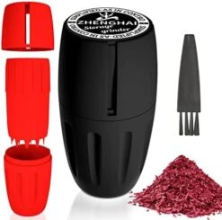 Spice Grinder (2 Pack) Storage And Grinding All In One System, Grinders For Kitchen, Equipped With Cleaning Brushes (Black & Red) -Peugeot Shop 41L1Nf8IqoL. AC