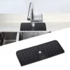 Silicone Faucet Handle Drip Catcher Tray, Hyjjlele Kitchen Guard Silicone Faucet Sink Handle Drip Catcher Mat, Bathroom Faucet Water Catcher Splash Guard, Drying Countertop Pad, Black