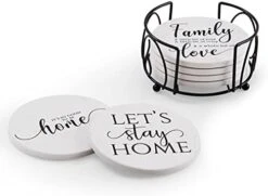 Coasters For Drinks, Set Of 6 Absorbent Drink Coasters With Holder, Rustic Ceramic Drink Coasters With Cork Backing For Table Protection, Housewarming Gifts, Farmhouse Décor 17 Coasters For Drinks, Set Of 6 Absorbent Drink Coasters With Holder, Rustic Ceramic Drink Coasters With Cork Backing For Table Protection, Housewarming Gifts, Farmhouse Décor -Peugeot Shop 41L8maY1CnS. AC