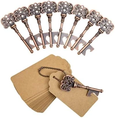 60 PCS Key Bottle Openers,Vintage Skeleton Key Bottle Opener,Skeleton Key Bottle Openers Wedding Favors Antique Rustic Decoration With Escort Tag Card (Copper) 8 60 PCS Key Bottle Openers,Vintage Skeleton Key Bottle Opener,Skeleton Key Bottle Openers Wedding Favors Antique Rustic Decoration With Escort Tag Card (Copper) - Image 8