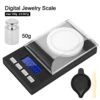 Digital Milligram Jewelry Scale, LED Digital Display Mini Portable High Precision 0.001g Pocket Jewelry Scale With Calibration Weights Tweezers And Weighing Pans (100g)