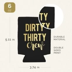 Irty Thirty Crew Can Coolers, 30th Birthday Party Coolies, Set Of 12, Black/White And Gold Thirtieth Birthday Cup Coolers, Perfect For Birthday Parties, Birthday Decorations (Black, Regular) 13 Irty Thirty Crew Can Coolers, 30th Birthday Party Coolies, Set Of 12, Black/White And Gold Thirtieth Birthday Cup Coolers, Perfect For Birthday Parties, Birthday Decorations (Black, Regular) -Peugeot Shop 41LQ6fVaf9L