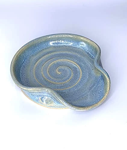 Spoon Rest, Ceramic Spoon Rest In Opal Blue 4 Spoon Rest, Ceramic Spoon Rest In Opal Blue - Image 4