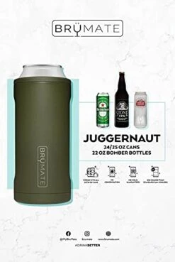 BrüMate Hopsulator Juggernaut Can Cooler Insulated For 24oz  / 25oz Cans | Can Coozie Insulated Stainless Steel Drink Holder For Beer, Tea, And Energy Drinks (Matte Gray) -Peugeot Shop 41LSfBCbSKL