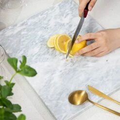 Marble Pastry Board 16x12 Inch Cutting Board Marble Serving Tray For Cheese Perfect For Keep The Dough Cool And Chocolate Tempering Easy To Clean Sleek Design, Gray -Peugeot Shop 41LWgmYXMSL. AC