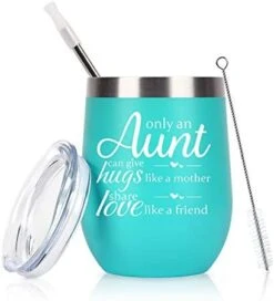 Auntie Christmas Birthday Gifts Wine Tumbler, Funny Birthday Mother's Day Gifts For Aunts From Nephew Niece, 12 Oz Auntie Sippy Cup Insulated Stainless Steel Wine Tumbler With Lid, Mint -Peugeot Shop 41LXhJ1t7DL. AC