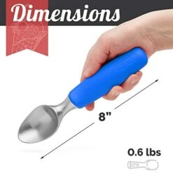 Ice Cream Scoop With Chisel-Shaped Tip, Non-Slip Easy To Grip Handle, Solid Stainless Steel For Hard Or Soft Ice Cream - Dishwasher Safe. (Blue) -Peugeot Shop 41LZQ0F61ML