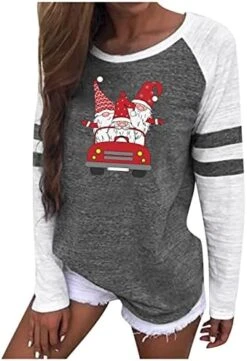 Womens 2022 Fall Fashion Tops Cute Plus Size Christmas Print Long Sleeve Sweatshirts Crew Neck Pullover Top Fall Clothes -Peugeot Shop 41LcEfaCeXL. AC