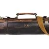 Eather Knife Roll Storage Bag, Elastic And Expandable 10 Pockets, Adjustable/Detachable Shoulder Strap, Travel-Friendly Chef Knife Case (Dark Brown, Leather)