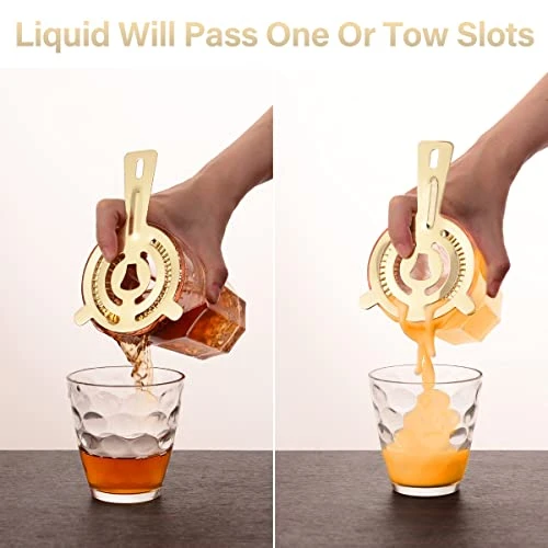 Hawthorne Strainer - Stainless Steel Cocktail Strainer With High-Density Spring, Bartenders Tool - Drink Strainers For Boston Shakers & Mixing Glasses (Gold) 3 Hawthorne Strainer - Stainless Steel Cocktail Strainer With High-Density Spring, Bartenders Tool - Drink Strainers For Boston Shakers & Mixing Glasses (Gold) - Image 3