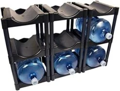 Bottle Buddy Water Racks - 3 And 5 Gallon Bottles - 4-Tray Jug Storage System - Free-Standing Organizer For Home, Office, Kitchen, Warehouse - Grey -Peugeot Shop 41Lry a6OXL. AC