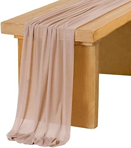 14Ft Ivory Sheer Extra Long Chiffon Like Table Runner For Rustic Boho Wedding Party Bridal Shower Decorations 9 14Ft Ivory Sheer Extra Long Chiffon Like Table Runner For Rustic Boho Wedding Party Bridal Shower Decorations - Image 9