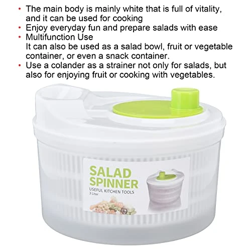 Large 3L Salad Spinner Multifunction Salad Drainer Vegetable Washer With Bowl Vegetable Dryer With Colander Basket For Cooking 3 Large 3L Salad Spinner Multifunction Salad Drainer Vegetable Washer With Bowl Vegetable Dryer With Colander Basket For Cooking - Image 3