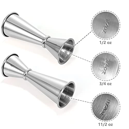 Japanese Jigger 2 Oz 1 Oz - MOSEHOOT Jigger For Bartending, Stainless Steel Bar Alcohol Measuring Tools - Silver 2 Japanese Jigger 2 Oz 1 Oz - MOSEHOOT Jigger For Bartending, Stainless Steel Bar Alcohol Measuring Tools - Silver - Image 2