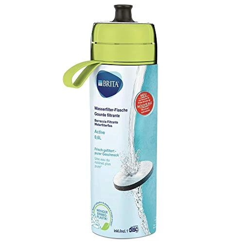 Brita Water Filter Bottle Active, Reduces Chlorine And Organic Impurities, BPA Free, Lime, 600ml 2 Brita Water Filter Bottle Active, Reduces Chlorine And Organic Impurities, BPA Free, Lime, 600ml - Image 2