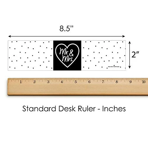 Big Dot Of Happiness Mr. And Mrs. - Black And White Wedding Or Bridal Shower Water Bottle Sticker Labels - Set Of 20 3 Big Dot Of Happiness Mr. And Mrs. - Black And White Wedding Or Bridal Shower Water Bottle Sticker Labels - Set Of 20 - Image 3