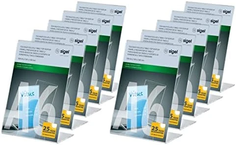 Sigel IGEL TA230 Sign Holder, Slanted, For A4, With Business Card Compartment, Acrylic, Transparent, 5 Pcs. 3 Sigel IGEL TA230 Sign Holder, Slanted, For A4, With Business Card Compartment, Acrylic, Transparent, 5 Pcs. - Image 3