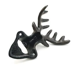 Wall Mounted Bottle Opener, Cast Iron Cool Deer Head Bottle Opener, Beer Coke Beverage Bottle Cap Opener, Vintage Rustic Style Wall Hanging Opener, Bar Farmhouse Wall Ornament, Practical Gift -Peugeot Shop 41MMlwEysxL
