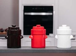 Jillmo Fermentation Crock, 3 Liter Sauerkraut Crock With Weights, Brown -Peugeot Shop 41MPFnZSFXL
