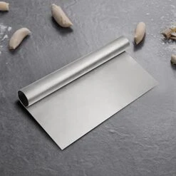Stainless Steel Pastry Scraper Bench Scraper Chopper, Best As Pizza And Dough Cutter (Silver, 8 Inch) -Peugeot Shop 41MUAp8D30S