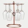 Wine Glass Rack, Countertop Wine Glass Holder, Elegant Freestanding Tabletop Stemware Storage Rack/Wine Glass Stand Racks Holder With 6 Hooks Kitchen Glasses Accessories For Home Bar Storage, Stemware Racks, Bronze