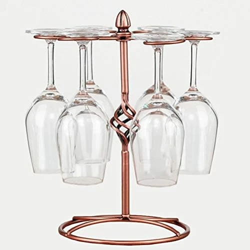 Wine Glass Rack, Countertop Wine Glass Holder, Elegant Freestanding Tabletop Stemware Storage Rack/Wine Glass Stand Racks Holder With 6 Hooks Kitchen Glasses Accessories For Home Bar Storage, Stemware Racks, Bronze 6 Wine Glass Rack, Countertop Wine Glass Holder, Elegant Freestanding Tabletop Stemware Storage Rack/Wine Glass Stand Racks Holder With 6 Hooks Kitchen Glasses Accessories For Home Bar Storage, Stemware Racks, Bronze - Image 6