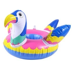 ABOOFAN Parrot Beer Bottle Holder Water Surface Inflatable Beer Bottle Holder Beer Tray Mat (Parrot Style) Party Favor