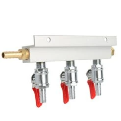 YaeBrew Gas Manifold, Beer Gas Distributor, Air Distributor CO2 Manifold - Splitter 5/16" Barb Fittings (3 Way) -Peugeot Shop 41MkgBjflbL