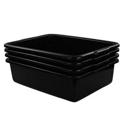 OMMP 4-Pack Large Plastic Commercial Bus Tubs, 22 L Rectangle Utility Bus Box -Peugeot Shop 41MseLj71rL