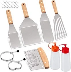 14-Piece Metal Spatula Set, Stainless Steel Pancake Fish Egg Hamburger Turners, Griddle Flippers For Kitchen Restaurant BBQ Grilling Cast Iron Skillet, Dishwasher Safe -Peugeot Shop 41MvTMRRxbL. AC