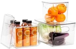 3 Pack Premium Plastic Storage Bins - Sturdy Refrigerator Pantry Organizer - Versatile Lightweight Stackable Cabinet Organization - Bath, Makeup, Food, & Snack Packet Organizer- Clear Square Bin 12 3 Pack Premium Plastic Storage Bins - Sturdy Refrigerator Pantry Organizer - Versatile Lightweight Stackable Cabinet Organization - Bath, Makeup, Food, & Snack Packet Organizer- Clear Square Bin -Peugeot Shop 41MwAN0J8HL. AC