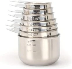 LbDepot Copper Plated Measuring Cups, Premium 18/8 Stainless Steel Metal, Stackable & Nesting, Accurate Dual Spout Measuring Cup Design For Dry & Liquid Ingredients, 7 Piece Set -Peugeot Shop 41MxnCGwD9L. AC