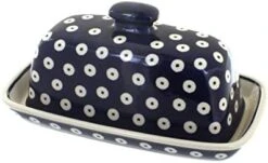 Blue Rose Polish Pottery Prairie Garden Butter Dish -Peugeot Shop 41MyYyka5aL. AC