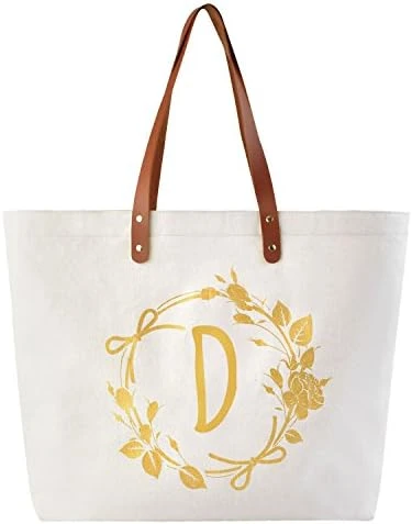 ELEGANTPARK Monogrammed Gifts For Women Canvas Tote Bag Personalized Birthday Gifts Bag Present Bag For Mom Friend Sister Teacher Bridesmaid Graduation Gifts Bag With Pocket Initial T Letter 8 ELEGANTPARK Monogrammed Gifts For Women Canvas Tote Bag Personalized Birthday Gifts Bag Present Bag For Mom Friend Sister Teacher Bridesmaid Graduation Gifts Bag With Pocket Initial T Letter - Image 8