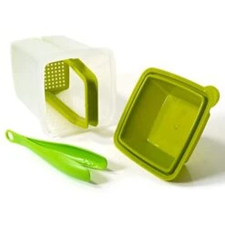 Pickle Jar With Strainer Insert - Plastic Leak Proof Food Saver Container - For Fresh Fruit Or Pickled Vegetables - Complete With Tongs -Peugeot Shop 41N0batH9SL