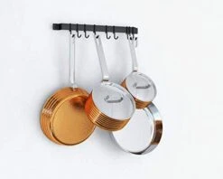 Wallniture Gourmet Kitchen Rail With 10 Hooks, Wall Mounted Wrought Iron Hanging Utensil Holder Rack With Black 17 Inch 13 Wallniture Gourmet Kitchen Rail With 10 Hooks, Wall Mounted Wrought Iron Hanging Utensil Holder Rack With Black 17 Inch -Peugeot Shop 41N5AU09pzL