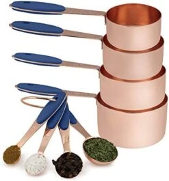 Ook With Color 8 Piece Copper Measuring Cups And Measuring Spoon Set Stainless Steel With Soft Touch Silicone Handles, Nesting Liquid Measuring Cup Set Or Dry Measuring Cups Set (Pink) -Peugeot Shop 41N5h5VfIHL. AC