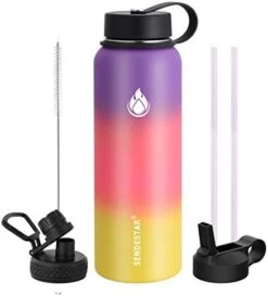 Stainless Steel Water Bottle, 2 Or 3 Lids(32 Oz,40 Oz,64oz), Double Wall Vacuum Insulated Leak Proof, Wide Mouth Water Bottle With Straw Lid, Spout Lid, Keep Liquids Hot Or Cold -Peugeot Shop 41N7s7IQNtL. AC